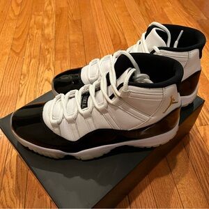 Air Jordan 11 (Gratitude) size 12 Black/white/Metallic Gold release 12-9-2023